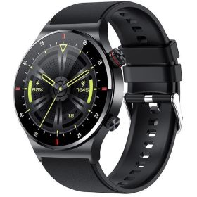 Bluetooth Calling QW33 Smart Watch ECG PPG Business Stainless Steel Strap Waterproof Men's Watch (Color: Vinyl)