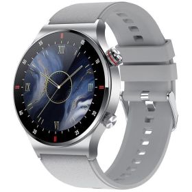 Bluetooth Calling QW33 Smart Watch ECG PPG Business Stainless Steel Strap Waterproof Men's Watch (Color: Gray Glue)