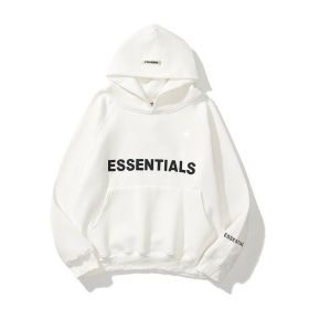 Essentials Hoodie men&#39;s and women&#39;s Sweatshirt reflective letter printed fleece super Dalian Hoodie fashion hip hop Street sweat (Color: White, size: L)