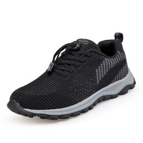 High Quality Men Women Casual Shoes Mesh Fly Weaving Breathable Middle-aged Elderly Light Sport Walking Spring Summer Autumn New (Color: Black, size: 40)