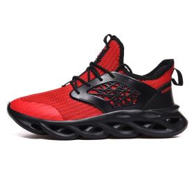 Men Sport Running Shoes Breathable Walking Jogging Sneakers Mens Training Sneakers Comfortable Athletic Trainers Chaussure Homme (Color: Black Red, size: 42)