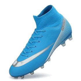 Men Soccer Shoes Adult Kids TF/FG High Ankle Football Boots Grass Training Sport Cleats Footwear Classic Trend Men Sneaker 35-47 (Color: Yellow, size: 37)