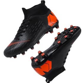 Men Soccer Shoes Adult Kids TF/FG High Ankle Football Boots Grass Training Sport Cleats Footwear Classic Trend Men Sneaker 35-47 (Color: see chart, size: 35)