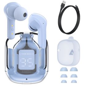 T6 TWS Earphone Wireless Bluetooth 5.0 Headphones Sport Gaming Headsets Noise Reduction Earbuds (Color: ice blue, Ships From: China)