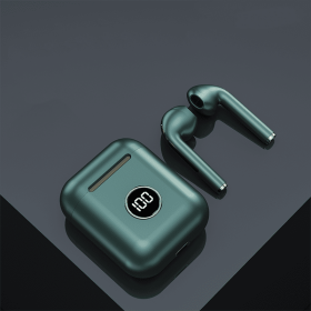 Garyway Portable X1 J18 TWS New design V5.2 wireless earbuds LCD battery display earphone for sporting Smart Touch Control (Color: Green)