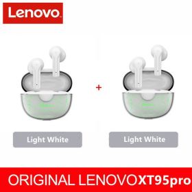 XT95 Pro Bluetooth Earphone 9D HIFI Sound Sport Waterproof TWS Wireless Earbuds with Mic for iPhone Xiaomi Headphone (Color: Light White2, Ships From: China)