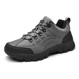 Outdoor Men Treking Shoes Breathable Climbing Hiking Sneakers Men Trainers Comfortable Walking Casual Shoes Men Camping Shoes (Color: GRAY, size: 42)