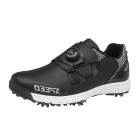 New Professional Golf Shoes Men Size 36-47 Luxury Golf Sneakers Comfortable Walking Footwears for Golfers Walking Shoes (Color: Black, size: 40)