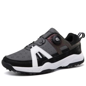 New Professional Golf Shoes Spikeless Golf Sneakers Outdoor Comfortable Walking Shoes for Golfers Anti Slip Walking Sneakers (Color: HuiHei, size: 37)