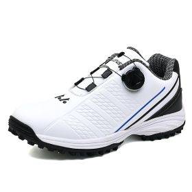 Waterproof Golf Shoes Men Size 39-45 Professional Golf Wears for Men Light Weight Walking Footwears Luxury Walking Shoes (Color: BaiHei-2, size: 43)