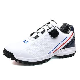 Waterproof Golf Shoes Men Size 39-45 Professional Golf Wears for Men Light Weight Walking Footwears Luxury Walking Shoes (Color: BaiHong-2, size: 40)