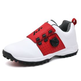Waterproof Golf Shoes Men Size 39-45 Professional Golf Wears for Men Light Weight Walking Footwears Luxury Walking Shoes (Color: BaiHong-3, size: 43)