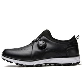 New Professional Golf Shoes Spikeless Golf Sneakers Outdoor Comfortable Walking Shoes Anti Slip Athletic Sneakers for Men (Color: Hei, size: 44)