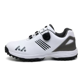 Professional Golf Shoes Men Spikeless Golf Sneakers Light Weight Golfers Walking Shoes Outdoor Comfortable Walking Sneakers (Color: BaiHei, size: 44)