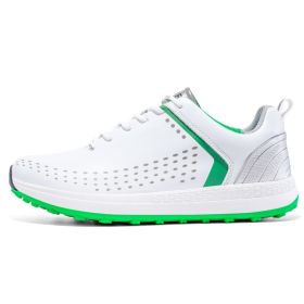 Professional Golf Shoes Men Spikeless Golf Sneakres for Men Comfortable Golfers Sneakers Light Weight Walking Footwears (Color: BaiLv, size: 46)