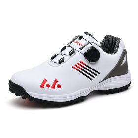 Waterproof Golf Shoes Men Size 39-45 Professional Golf Wears for Men Light Weight Walking Footwears Luxury Walking Shoes (Color: BaiHong, size: 47)