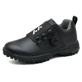 Waterproof Golf Shoes Men Size 39-45 Professional Golf Wears for Men Light Weight Walking Footwears Luxury Walking Shoes (Color: Hei-3, size: 41)