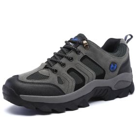 Waterproof Mens Hiking Sneakers Mountain Climbing Shoes Men Outdoor Trekking Sport Shoes Men Non-Slip Hunting Trekking Boots (Color: GRAY, size: 39)
