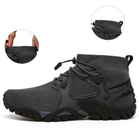 New Mesh Breathable Hiking Shoes Size 36-47 Mens Sneakers Outdoor Trail Trekking Mountain Climbing Sports Shoes For Male Summer (Color: GRAY, size: 43)