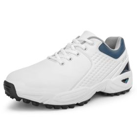 New Men's Golf Shoes Waterproof Non-slip Outdoor Golf Training Shoes Professional Golf Shoes Golf Shoes Men (Color: White, size: EUR42)