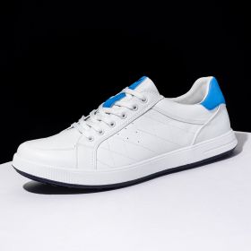 6 Colors New Men's Golf Shoes Leather Breathable Waterproof Non-slip Training Shoes White Blue Blue Sports Shoes (Color: Sky blue white, size: EUR45.5(US11.5))