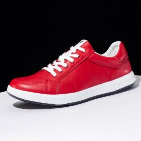 6 Colors New Men's Golf Shoes Leather Breathable Waterproof Non-slip Training Shoes White Blue Blue Sports Shoes (Color: Red, size: EUR43(US9.5))