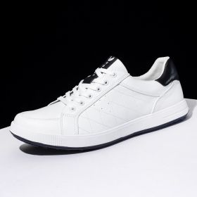 6 Colors New Men's Golf Shoes Leather Breathable Waterproof Non-slip Training Shoes White Blue Blue Sports Shoes (Color: Black white, size: EUR40(US7.5))