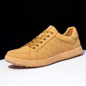 6 Colors New Men's Golf Shoes Leather Breathable Waterproof Non-slip Training Shoes White Blue Blue Sports Shoes (Color: Brown, size: EUR44(US10))