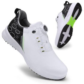 High Quality Professional Men's Golf Shoes Waterproof Non-Slip Golf Men's Golf Shoes Golf Women's Golf Shoes Golf Training Shoes (Color: black white-2, size: EUR 47)