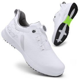 High Quality Professional Men's Golf Shoes Waterproof Non-Slip Golf Men's Golf Shoes Golf Women's Golf Shoes Golf Training Shoes (Color: white-2, size: EUR 39)
