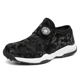 New Men's Professional Golf Shoes Waterproof Non-slip Outdoor Golf Training Shoes Men Spikeless Golf Shoes (Color: Black, size: EUR43)
