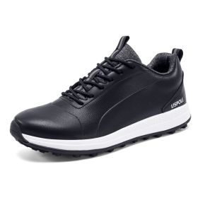 New Men's Golf Shoes Golf Waterproof Anti-slip Shoes Golf Shoes Breathable Sports Shoes Leather Outdoor Sneakers Golf Shoes (Color: Yellow, size: EUR42(US8.5))