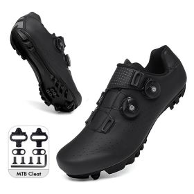 Mountain Cycling Shoes MTB Men Sports Road Bike Shoes Self-Locking SPD Cleat Bicycle Footwear Racing Women Speed Cycling Sneaker (Color: black mtb cleat, size: 43)
