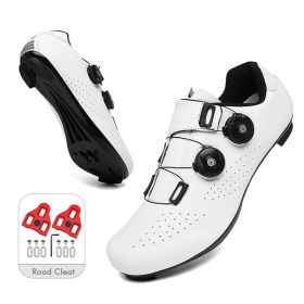 Mountain Cycling Shoes MTB Men Sports Road Bike Shoes Self-Locking SPD Cleat Bicycle Footwear Racing Women Speed Cycling Sneaker (Color: Green, size: 43)