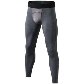 Men's Compression Pants - Workout Leggings for Gym, Basketball, Cycling (Color: GRAY, size: L)