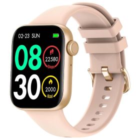 Men Smartwatch Bluetooth Answer Dial Call Watch 120+ Sport Modes Waterproof Smart Watch Men Women for IOS Android (Color: Gold)