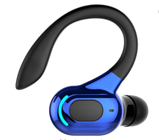 Bluetooth Earpiece, HiFi Stereo Sound Wireless Handsfree Headset with Charging Cable (Color: Bblack+Blue)