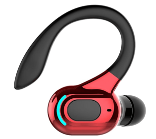 Bluetooth Earpiece, HiFi Stereo Sound Wireless Handsfree Headset with Charging Cable (Color: Black+Red)