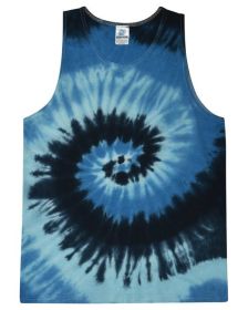 Tie-Dye CD3500 Adult 5.4 oz. 100% Cotton Tank Top (Color: BLUE OCEAN, size: 3XL)
