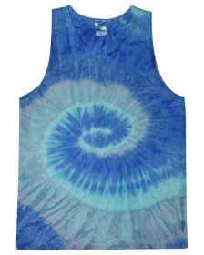 Tie-Dye CD3500 Adult 5.4 oz. 100% Cotton Tank Top (Color: BLUE JERRY, size: S)