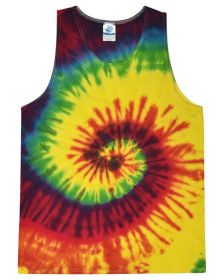 Tie-Dye CD3500 Adult 5.4 oz. 100% Cotton Tank Top (Color: REACTIVE RAINBOW, size: 2XL)